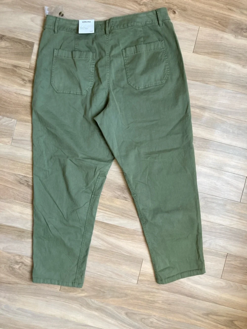 Sonoma olive green utility pant midrise pant 16P - Picture 16 of 17